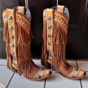 Lane Wind Walker Fringe Western Boots